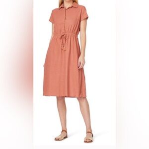 C&C California Collared Button-Front Midi Dress NWT Rust Orange Size Medium